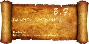 Babák Fábián névjegykártya